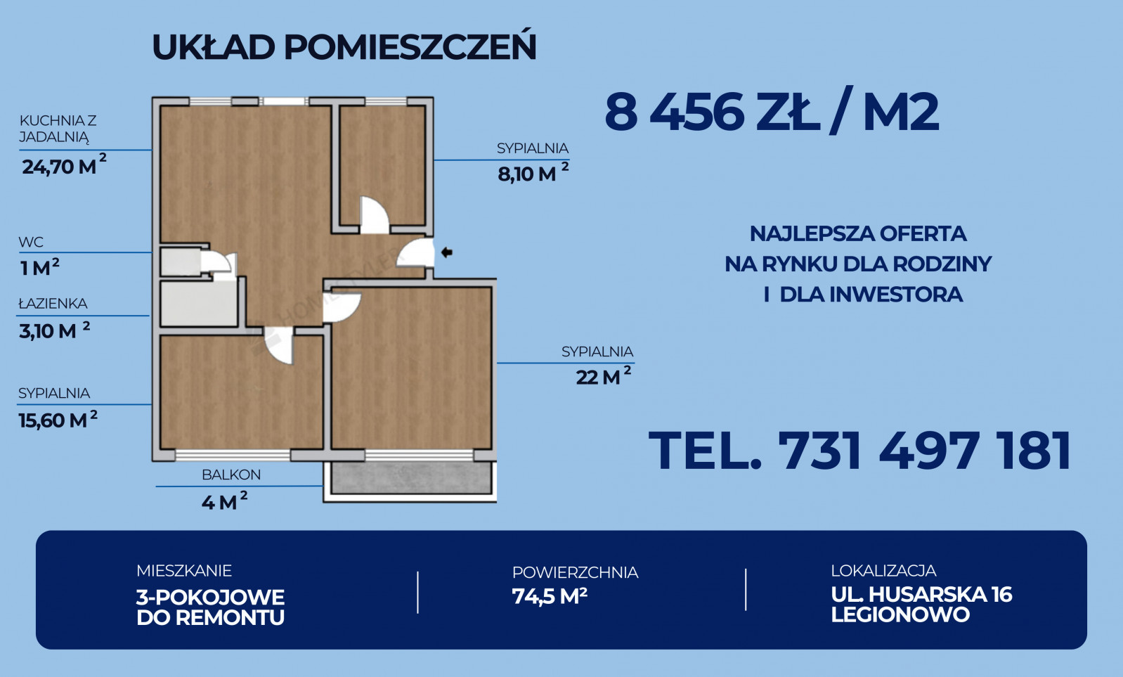 Mieszkanie Sprzedaż Legionowo Husarska 16