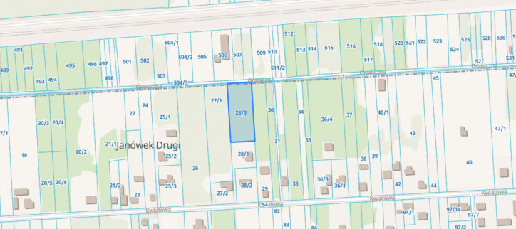Działka Sprzedaż Janówek Drugi Graniczna 8